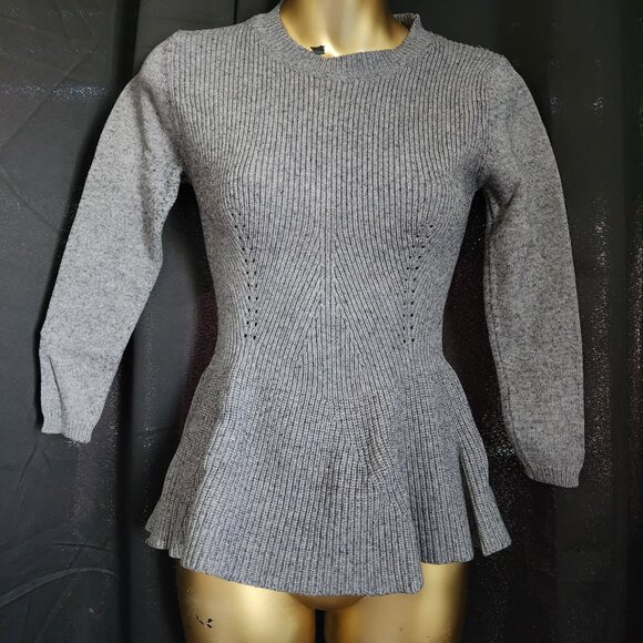 💫3/$20💫 Peplum Style Gray Sweater - Picture 2 of 11